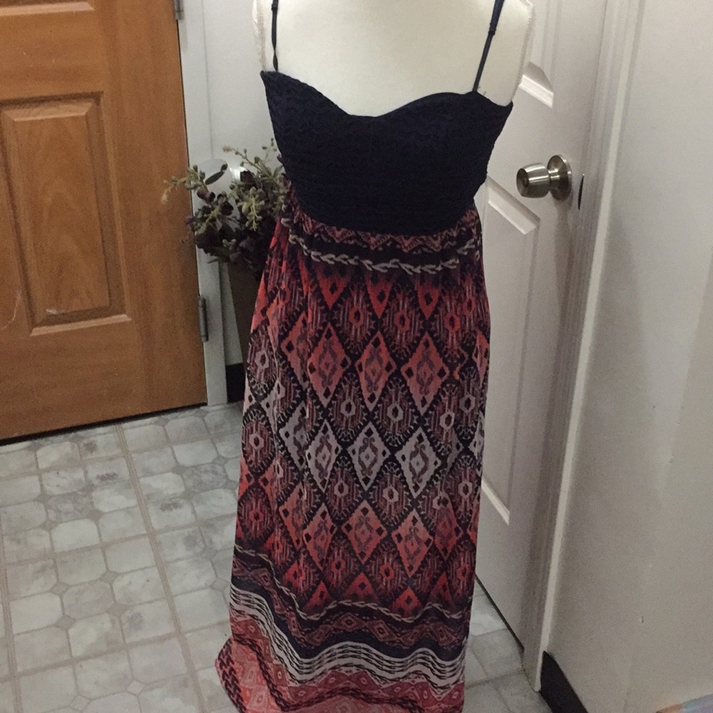 Aztec print maxi dress